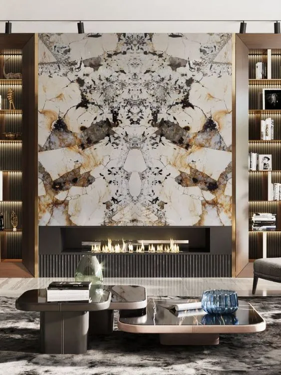 Tranh đá Granite ốp tường phòng khách